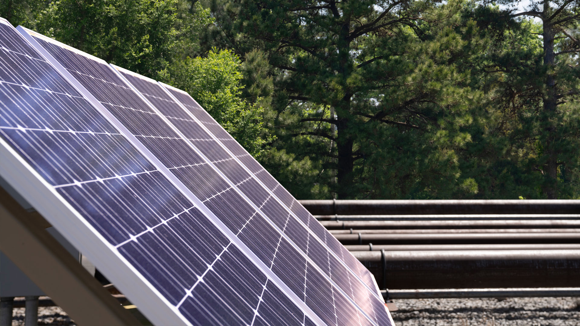 Maverick field operations utilizing clean energy from solar panels