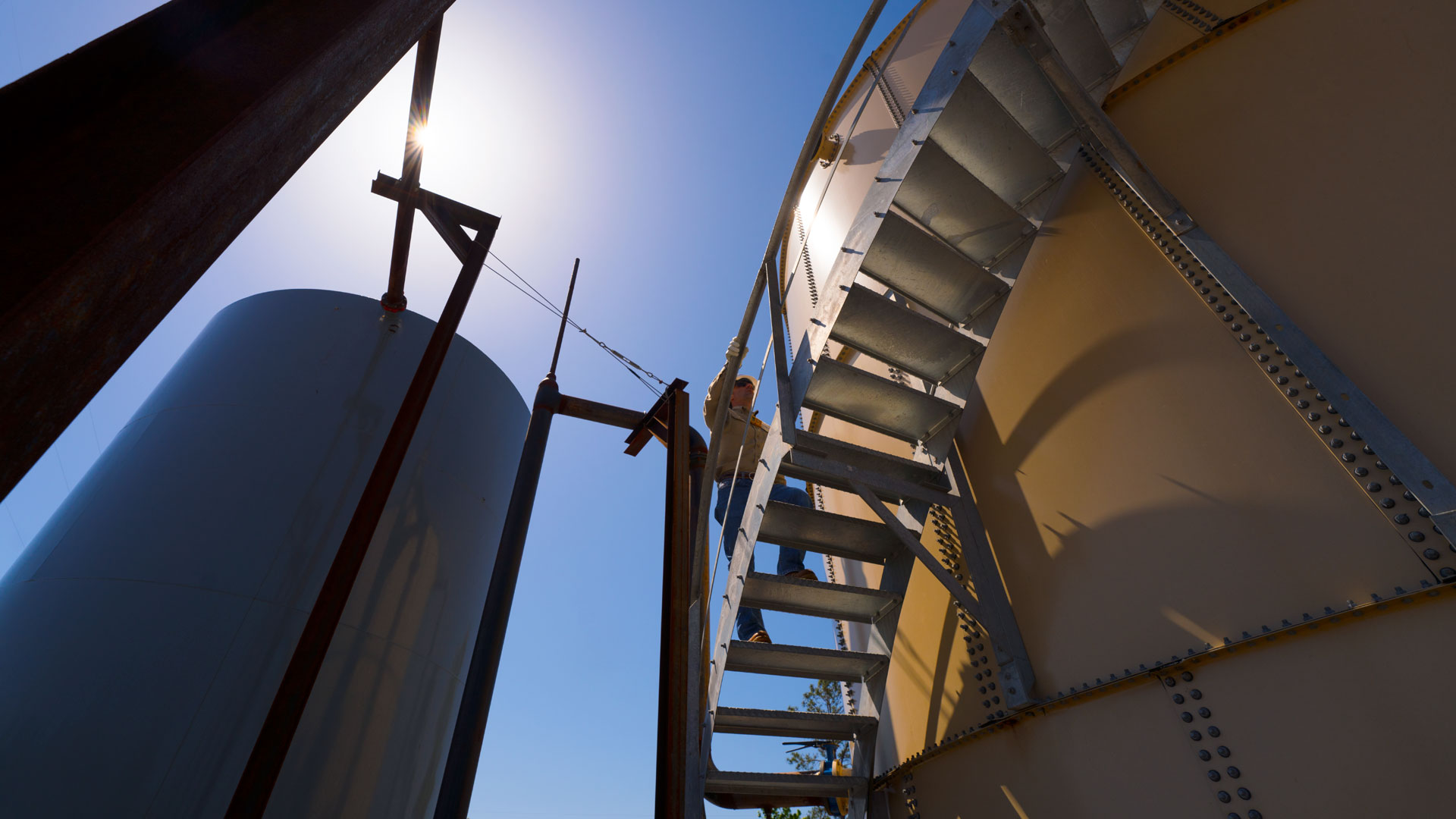 Maverick's personnel performing safety inspections and checks of oil tanks